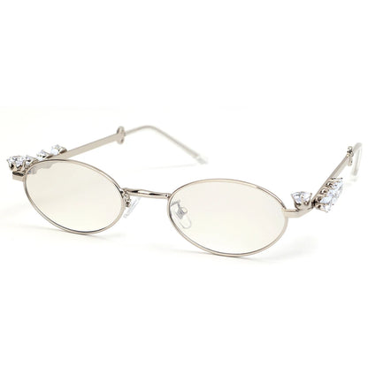 Japanese Small Oval Rhinestone Eyeglasses Frame for Women