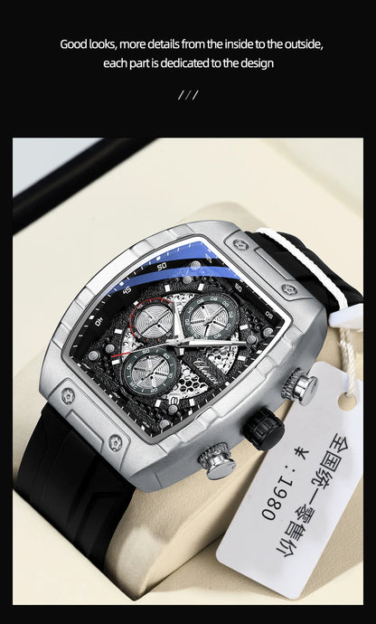 CHENXI 941 Sport Multifunction Military Men Silicone Quartz Wristwatch