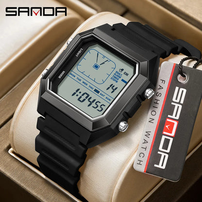 SANDA 6307 Sports Alarm Electronic Watch Digital Watches for Man Women Boys