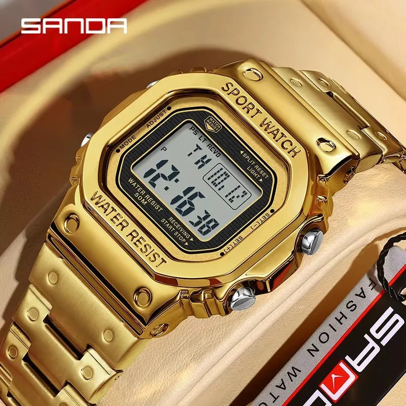 SANDA 2162 Men Electronic Watch Multifunctional Wristwatch