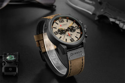 CURREN 8314 Men Quartz Watch Waterproof Chronograph Business Leather Belt Retro Watch For Men Watches Student Wristwatch Sports