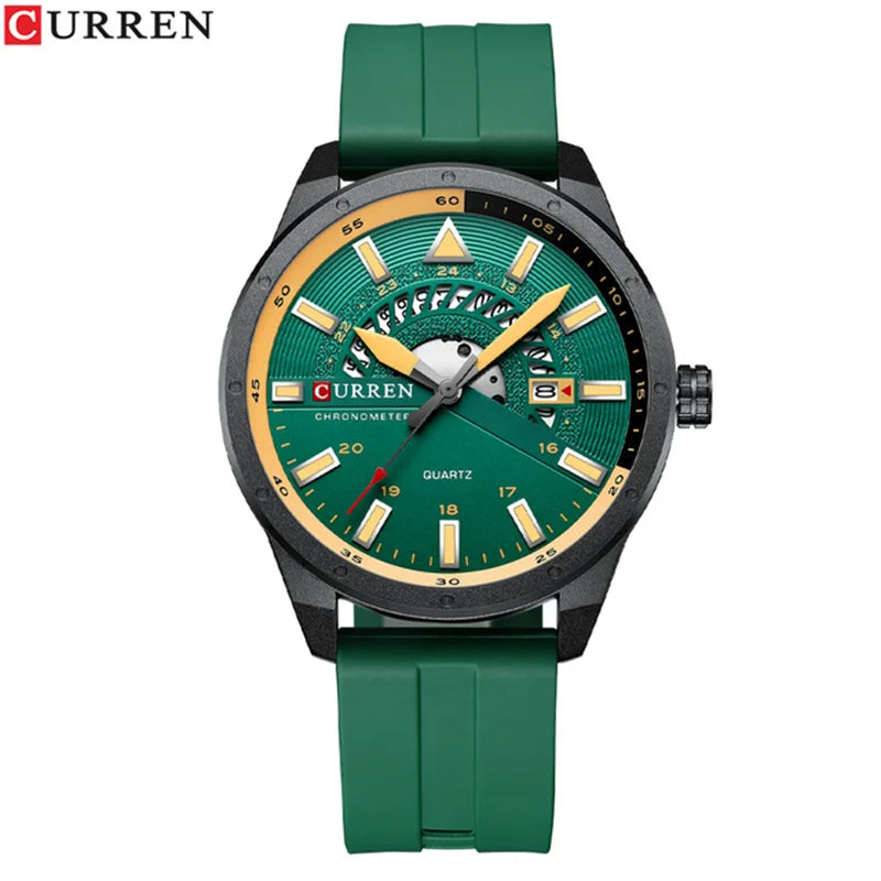 Curren 8421 Brand New Sport Silicone Quartz Men’s Watch Waterproof Wrist Watches