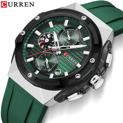 Curren 8462 Top Brand Luxury Men Watch Silicone Sports Quartz Mens Watches