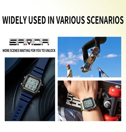 SANDA 6307 Sports Alarm Electronic Watch Digital Watches for Man Women Boys