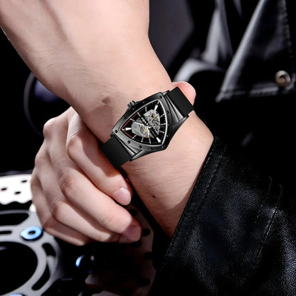 Winner 395R Silicone Sport Men's Luminous Watches Skeleton Automatic Mechanical Watch