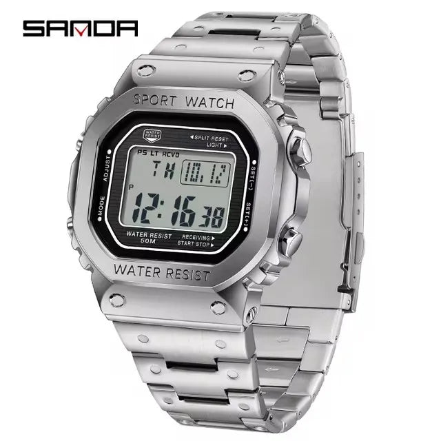 SANDA 2162 Men Electronic Watch Multifunctional Wristwatch