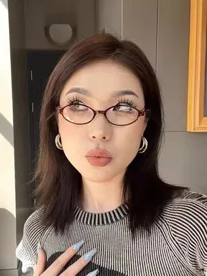 Y2K Retro Oval Sunglasses Frame for Women NEW Ins No Makeup Plain Glasses Men Girls Eyewear Cute Decorative Computer Glasses