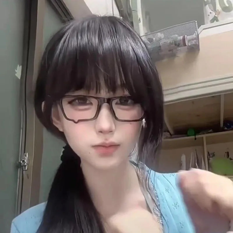 Harajuku Black Small Square No Lenses Teardrop Eyeglasses Japanese Anime