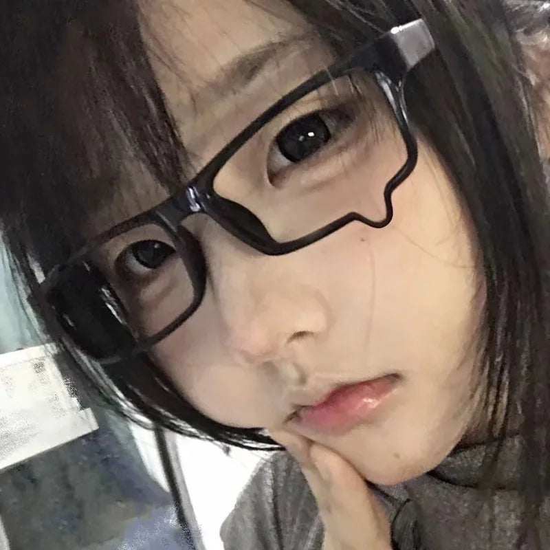 Harajuku Black Small Square No Lenses Teardrop Eyeglasses Japanese Anime