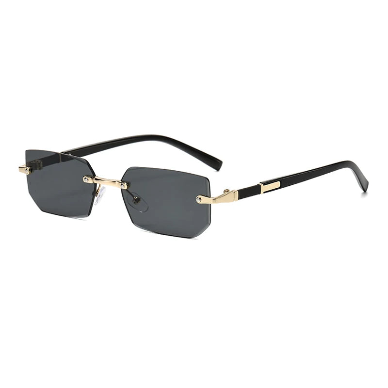 Trendy Rimless Sunglasses for Men Women Fashion Frameless Rectangle Sun Glasses