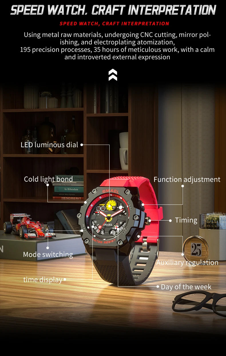 SMAEL 8092 New Sport Electronic Military Watches Men Waterproof watch