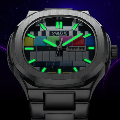 Mark Fairwhale 5210 Top Watch Men Luminous Unique Design Steel Quartz Watches