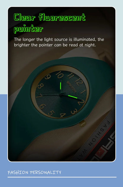 SANDA 6186 Fashion Teenagers Silicone Strap Quartz Watch