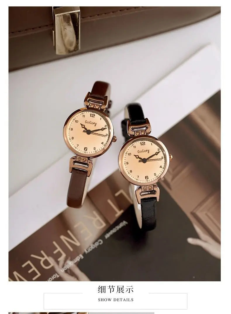2025 Quartz Watch Women PU Leather Thin Strap Wristwatch Ladies Watches Solid Color Fashion Women Gift Watch Relojes Para Mujer