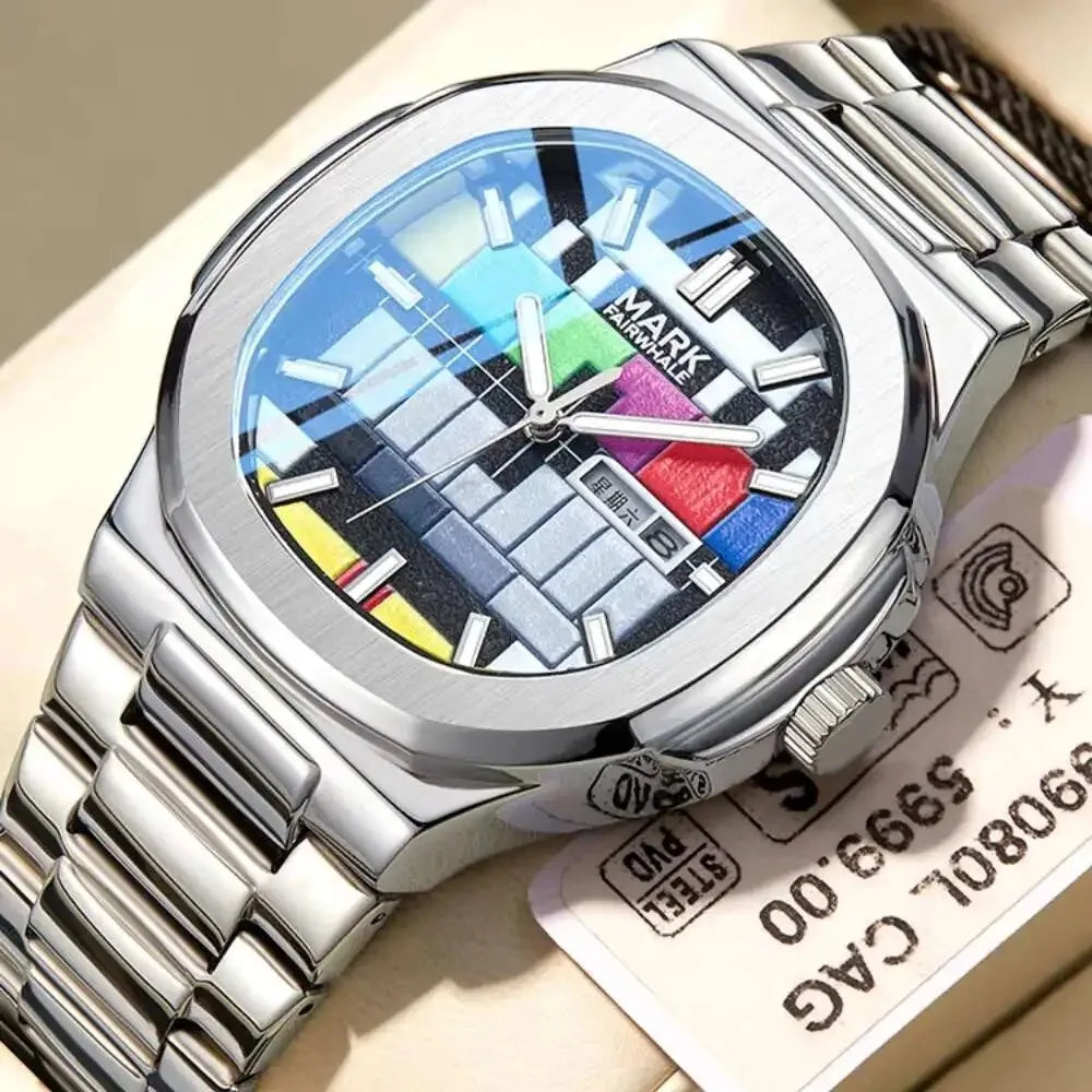 Mark Fairwhale 5210 Top Watch Men Luminous Unique Design Steel Quartz Watches