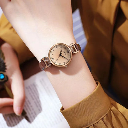 2025 Quartz Watch Women PU Leather Thin Strap Wristwatch Ladies Watches Solid Color Fashion Women Gift Watch Relojes Para Mujer