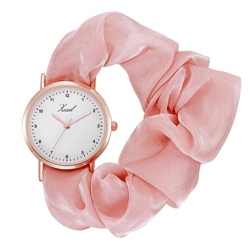 Montre Femme Creative Ribbon Women's Quartz Watches Ladies Color Fabric Belt Wristwatch for Women Stylish Dress Reloj Mujer