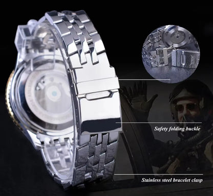 JARAGAR 034 Men's Big Dial Watch Military Pilot Date Month Business Watch