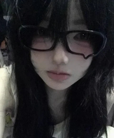 Fashion Anime Y2K Teardrop Cosplay Glasses Unisex No Lenses Eyeglass Japanese Costume Props Spectacles Retro Eyewear Accessories