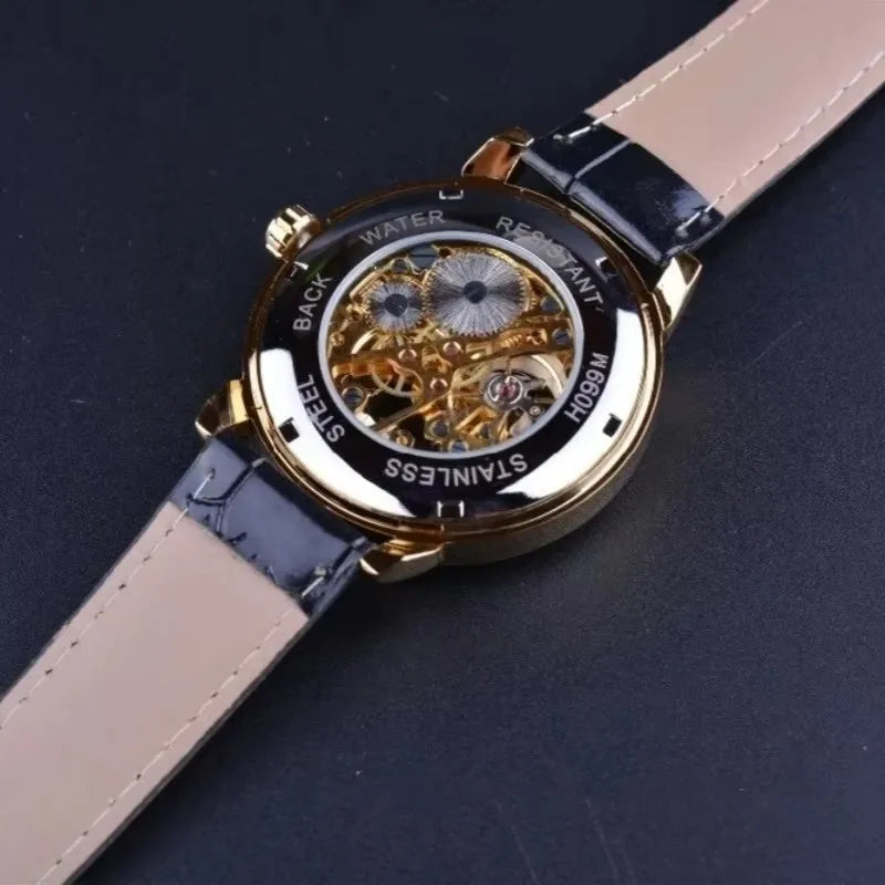 FORSINING 99A Men Mechanical Watches Luxury Fashion Elegant Genuine Leather Strap Wrist Watches for Male Clock