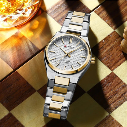 CURREN 8439 Quartz Wristwatch  Stainless Steel Strap Wristwatch for Men Gift
