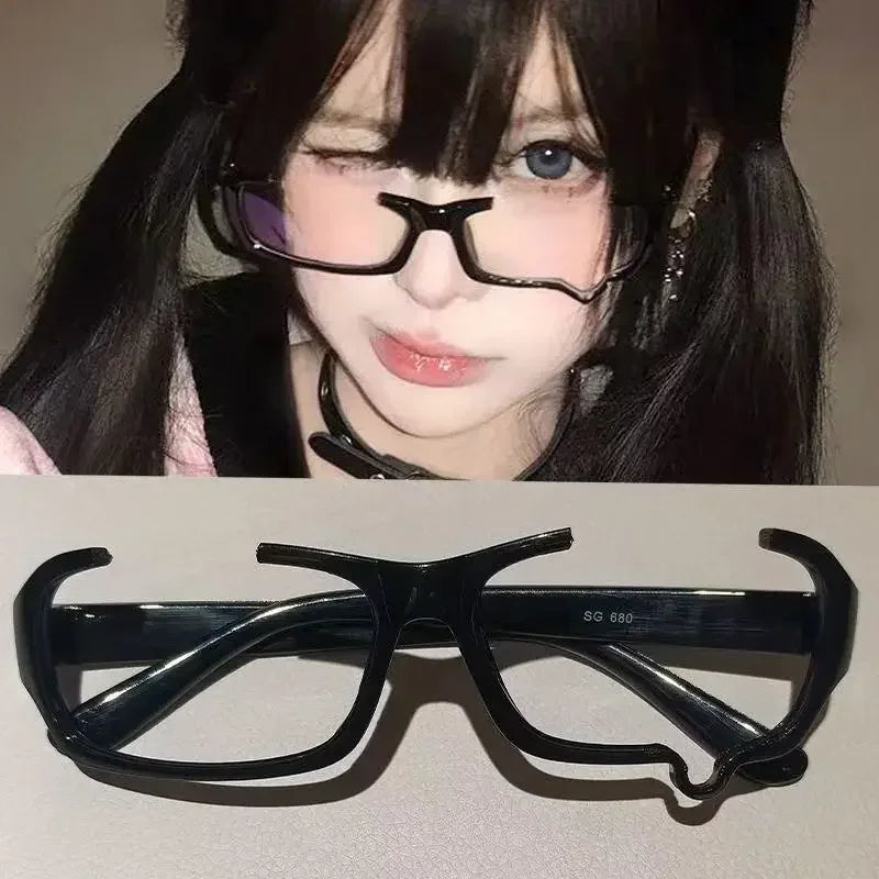 Y2K Aesthetic Dripping Tears Glasses No Lenses Anime Tears Eyeglasses
