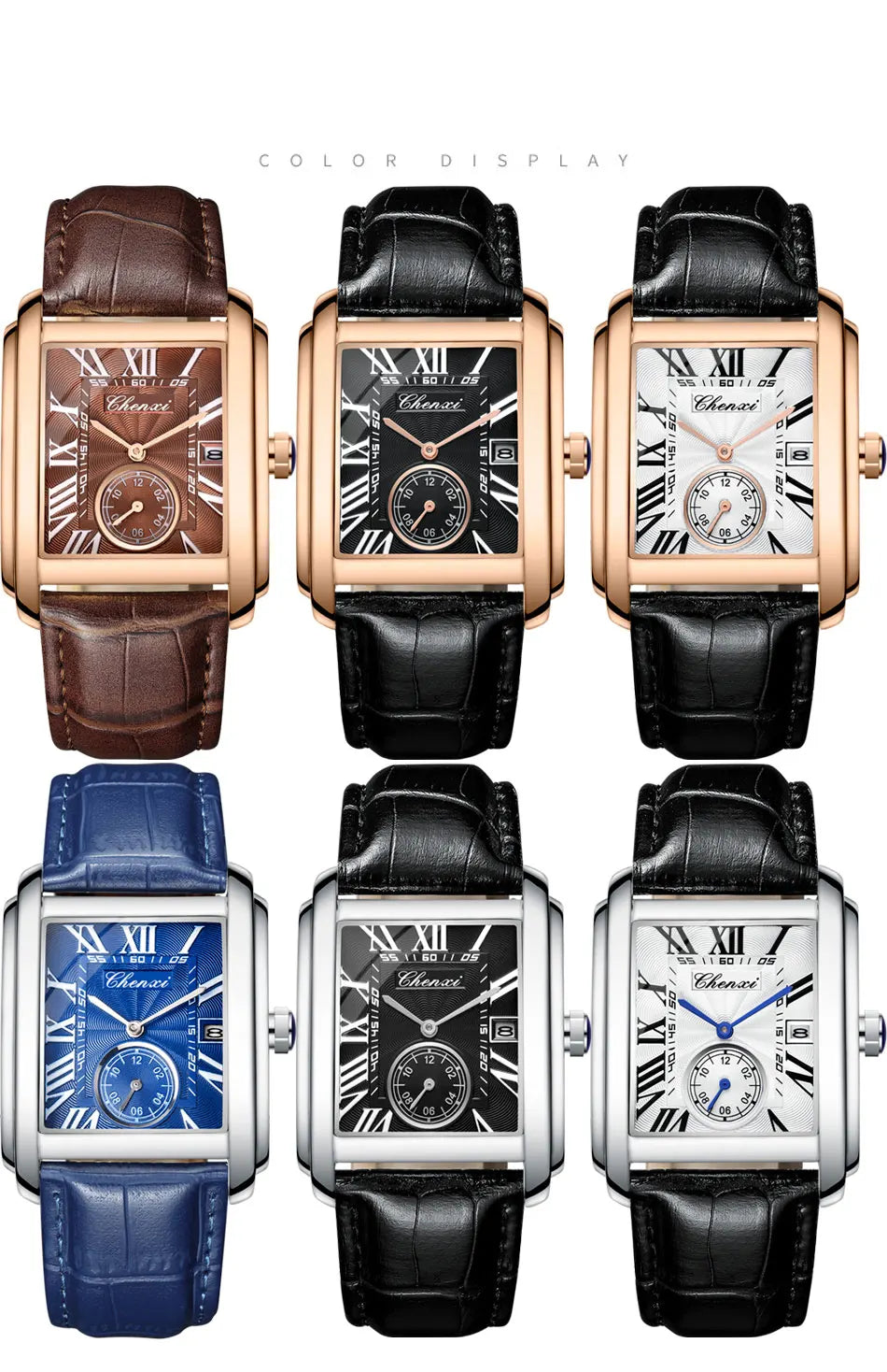 CHENXI 8216 Elegant Waterproof Square Men's Quartz Watch