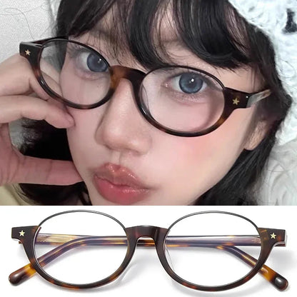 Japanese Small Oval Anti-Blue Light Glasses for Women
