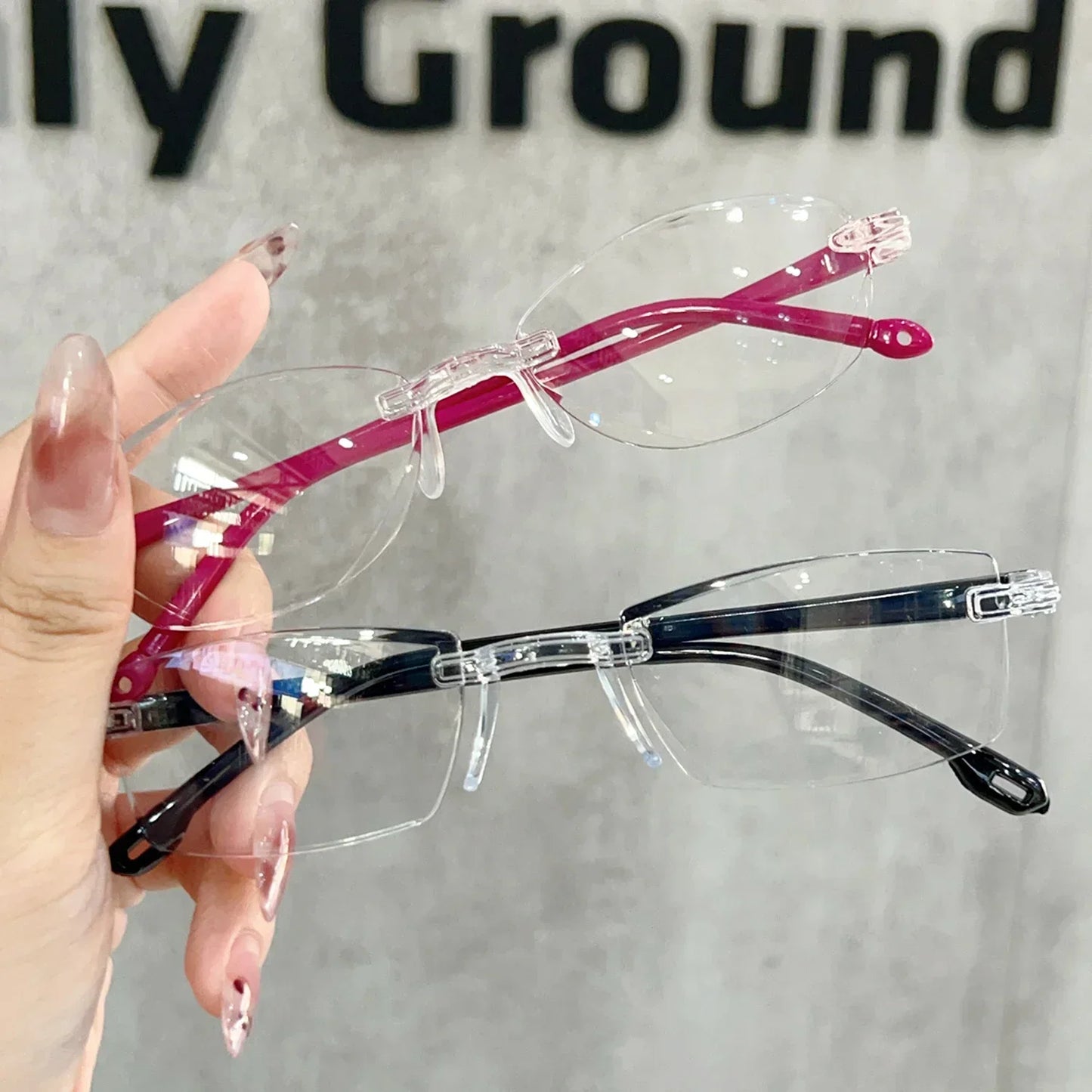Retro Narrow-frame Glasses Women Anti-Blue Light Rimless Y2K Square Harajuku Eyewear Decorative Computer Eyeglasses Accessories