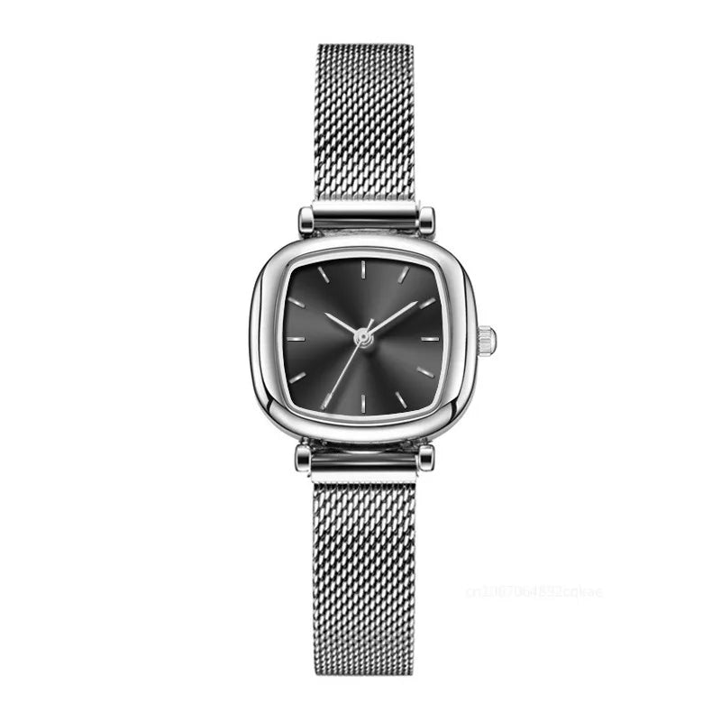 Retro Fashion Ladies Quartz Wrist Watch New Square Watch Women Student Simplified Netbelt Watch Reloj Mujer Relogio Feminino