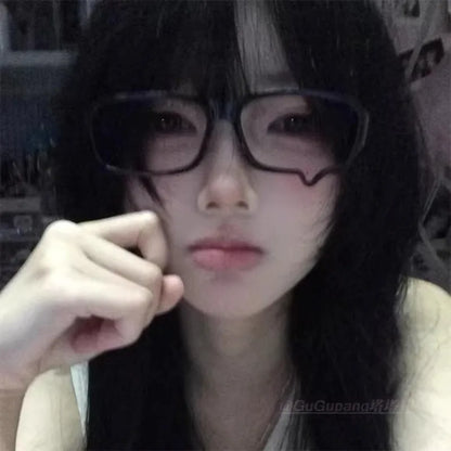 Harajuku Black Small Square No Lenses Teardrop Eyeglasses Japanese Anime
