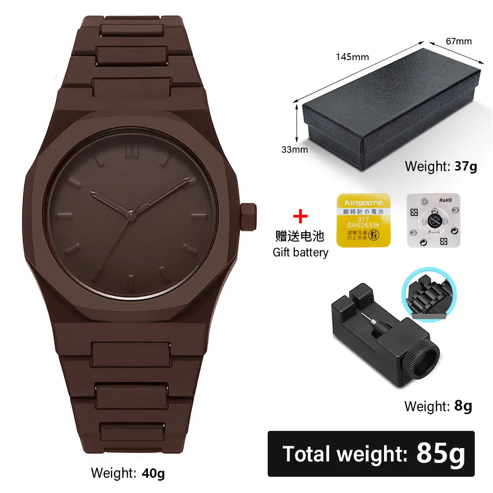 Fashion Plastic Strap Men Watches Sports Quartz Wristwatches for Mens Minimalist Design Lightweight Clock Reloj Hombre