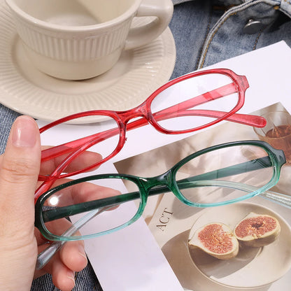 New Retro Blue Green Oval Small Frame Glasses Frame Women's Anti Blue Light Glasses Fashion Y2K Square Eyeglasses Frame