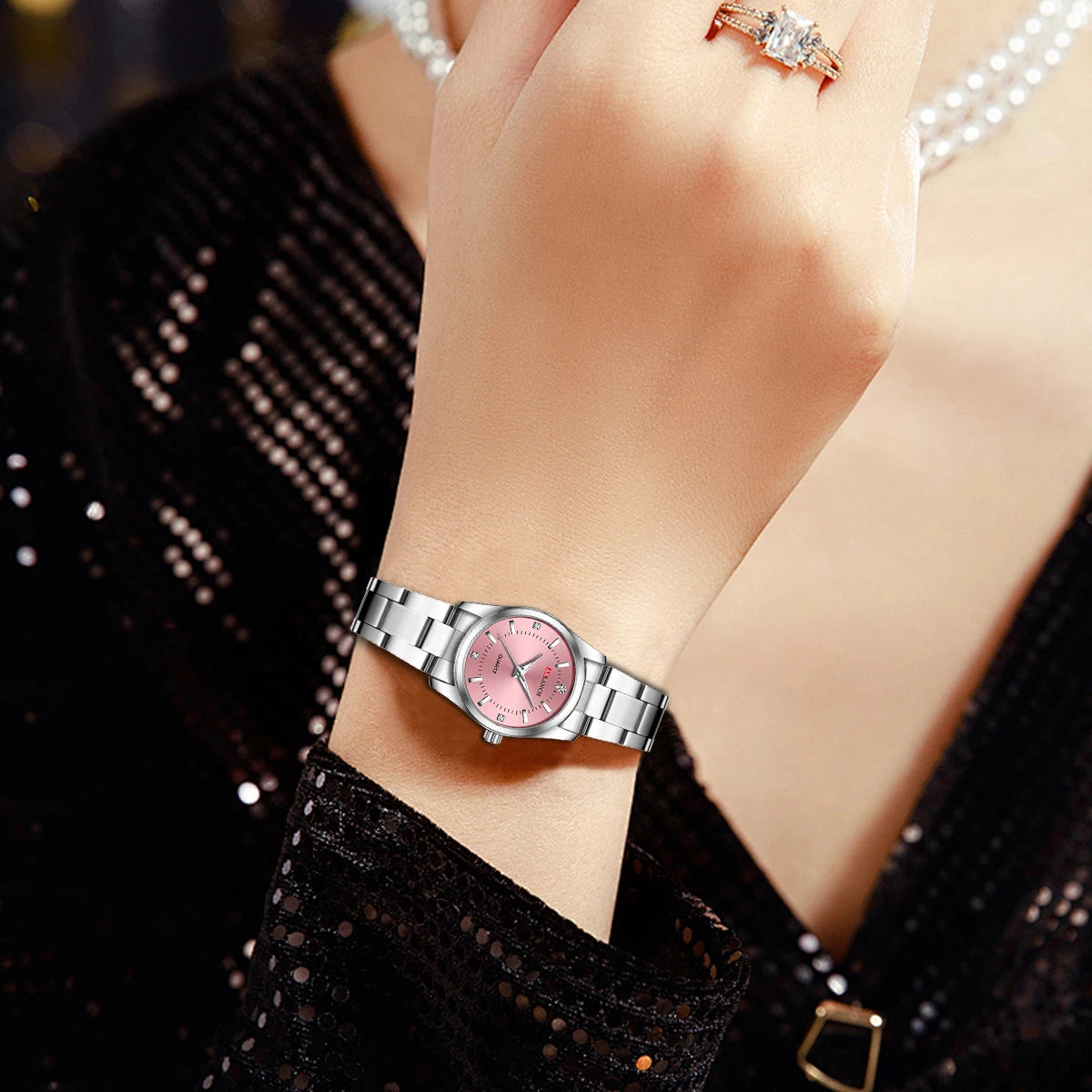 Luxury Women's Watch  Pink Minimalist Girl Clock Outdoor Travel Women Wrist Watches