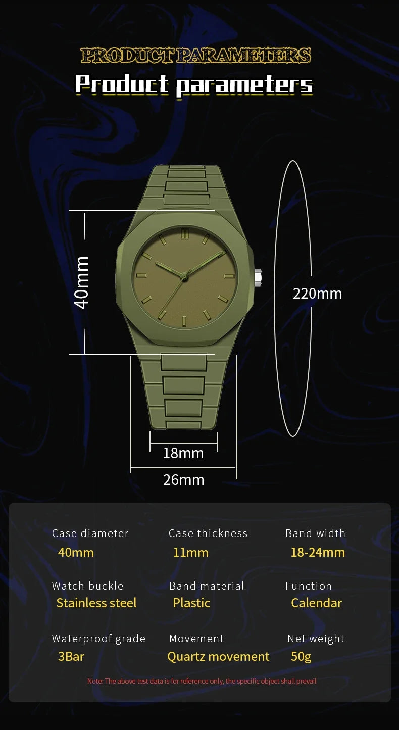 Fashion Plastic Strap Men Watches Sports Quartz Wristwatches for Mens Minimalist Design Lightweight Clock Reloj Hombre