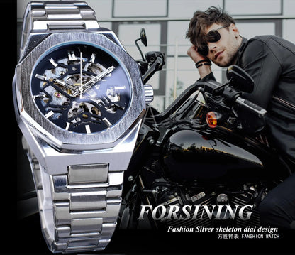 Forsining 344D  Luxury  Hollow Automatic Mechanical Watch Men Luminous Foreign Trade Cross-border Tide Waterproof Watches