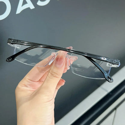 Retro Narrow-frame Glasses Women Anti-Blue Light Rimless Y2K Square Harajuku Eyewear Decorative Computer Eyeglasses Accessories