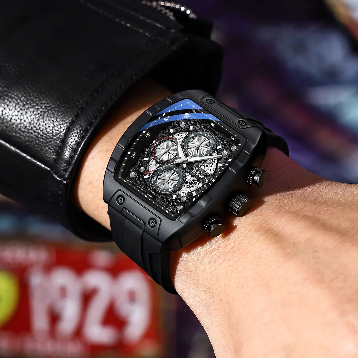 CHENXI 941 Sport Multifunction Military Men Silicone Quartz Wristwatch